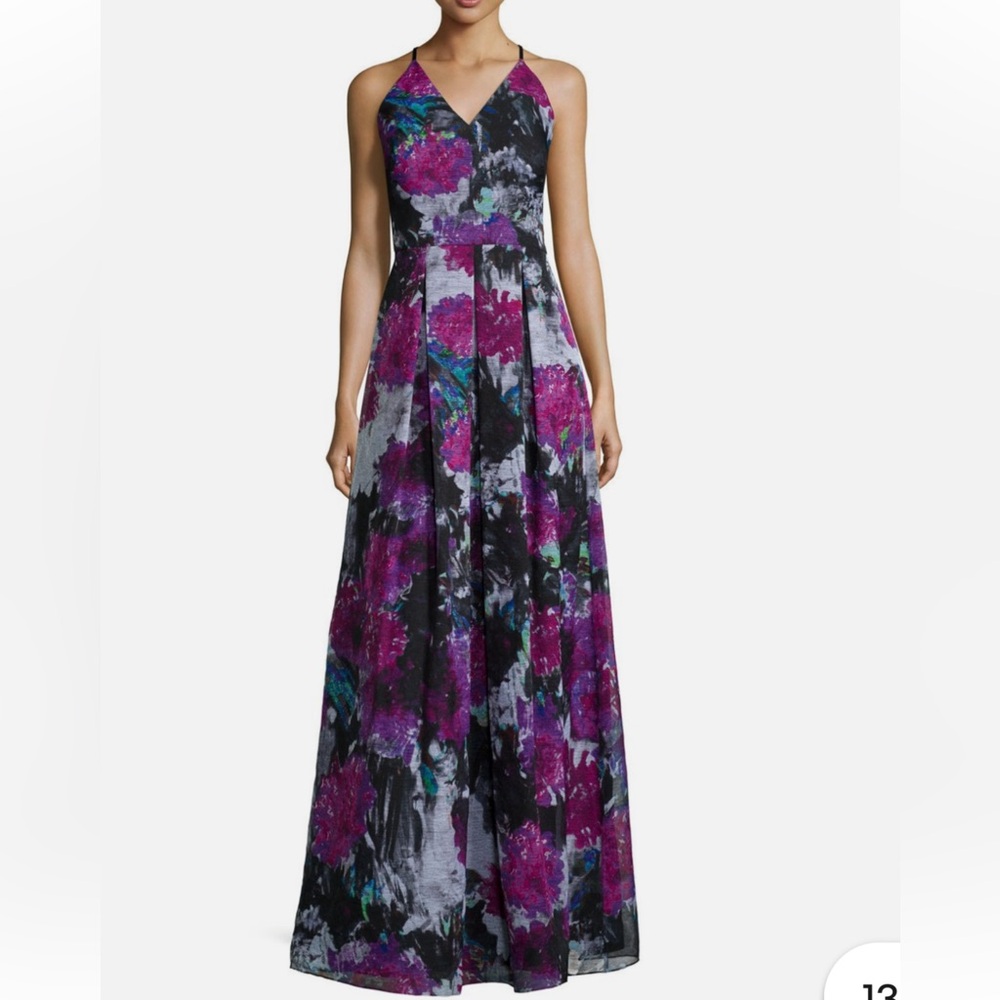 Phoebe by Kay Unger Multi Print Formal Evening Gown, size 6 NWT